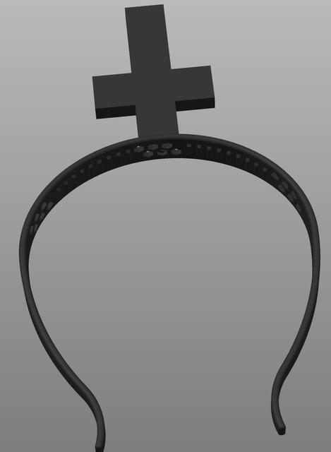 Inverted Cross for the Hairsnaps Hairband 3D model thumbnail