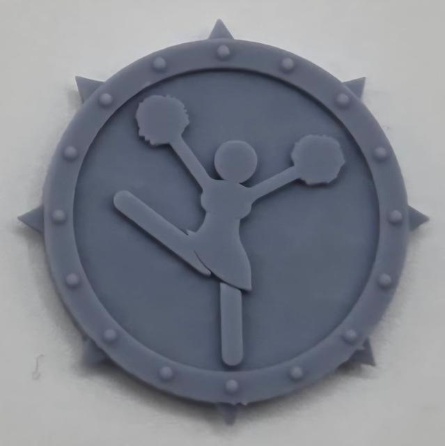 Blood Bowl Cheerleader Token 3D model thumbnail