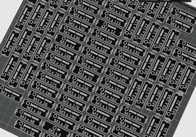 Gridfinity Bin Labels Flat-Head cap screw hex socket ISO 10642 former DIN 7991 M2.5, M3, M4, M5, M6, M8, M10, M12, M14, M16, M18, M20 3D model thumbnail