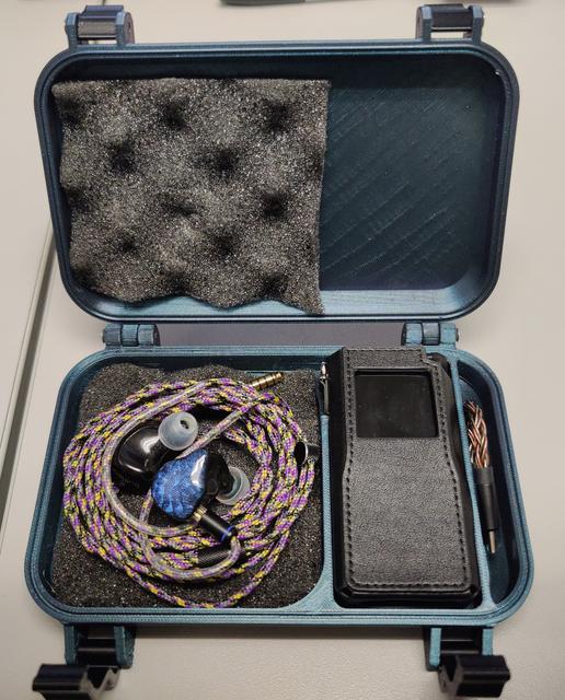OpenSCAD Parametric customizable IEM + DAC storage case 3D model thumbnail