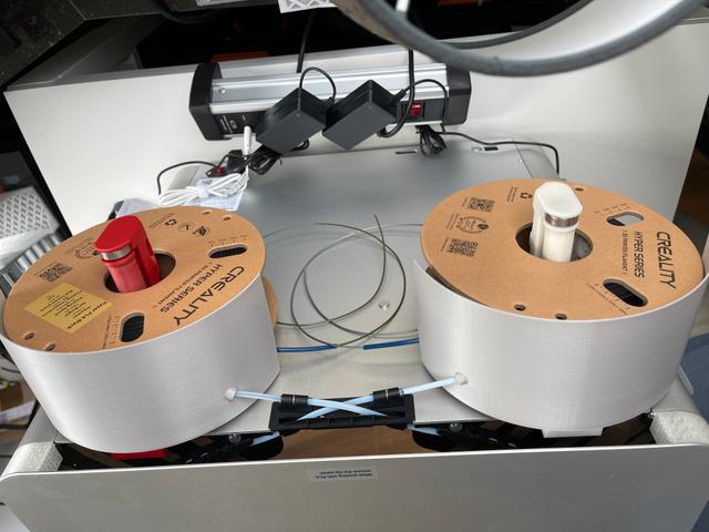 Snapmaker J1 spool holders with dust protection. 3D model thumbnail