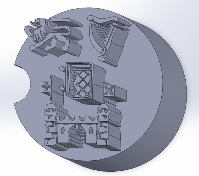 Trinity College Dublin logo 3D model thumbnail