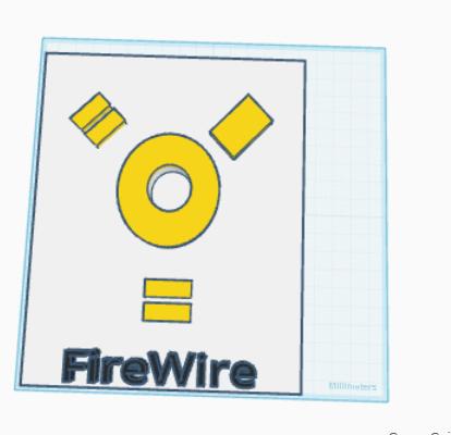 FireWire logo 3D model thumbnail