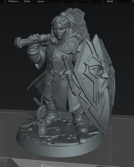 Dwarf Paladin Female 2 3D model thumbnail