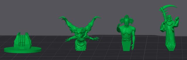 C'tan - All 3 variants (assembled) - Necron - Forbidden Stars - Galaxy in Flames Expansion 3D model thumbnail