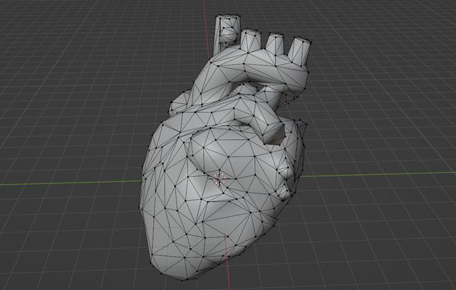 Low poly anatomical heart - solid 3D model thumbnail