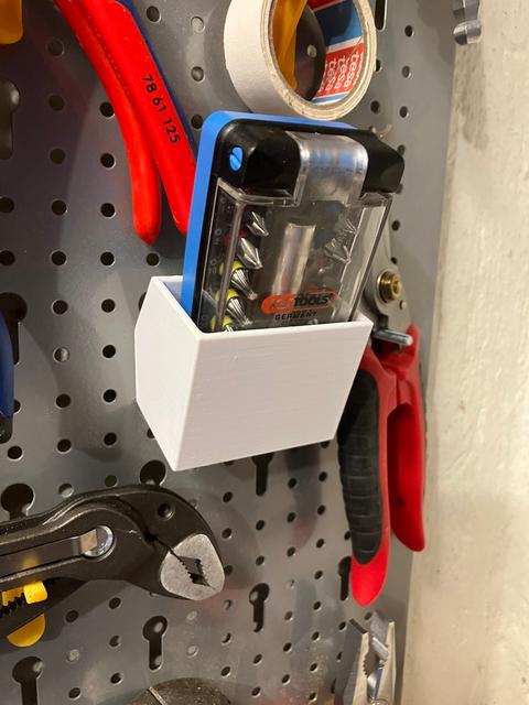 Bit box holder for 45mm pegboard 3D model thumbnail