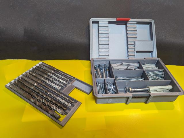 Box for SDS drills, screws and anchors 3D model thumbnail