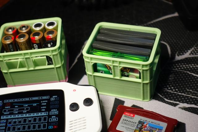 Stackable Beer Crate for GBA and GB/GBC Cartridges 3D model thumbnail