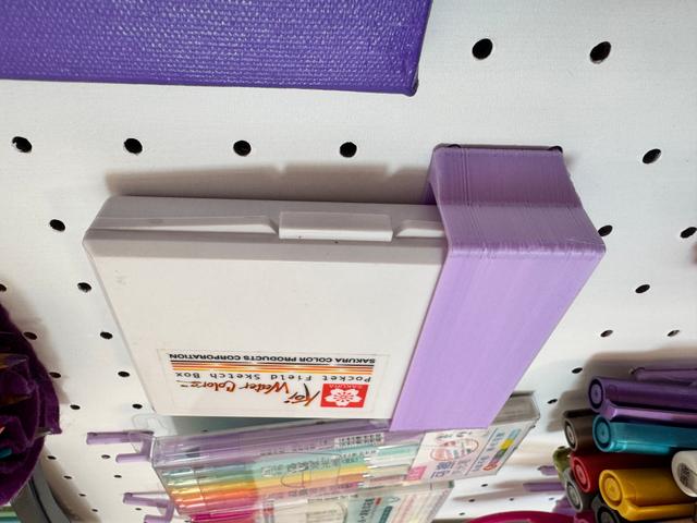 Pegboard Watercolor holder - 4mm / 25,4mm Eucatex / Brazil size 3D model thumbnail