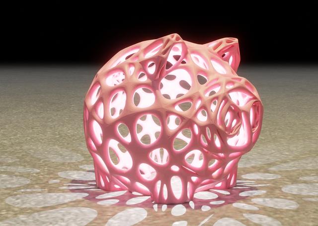 Voronoi Style Piggy 3D model thumbnail