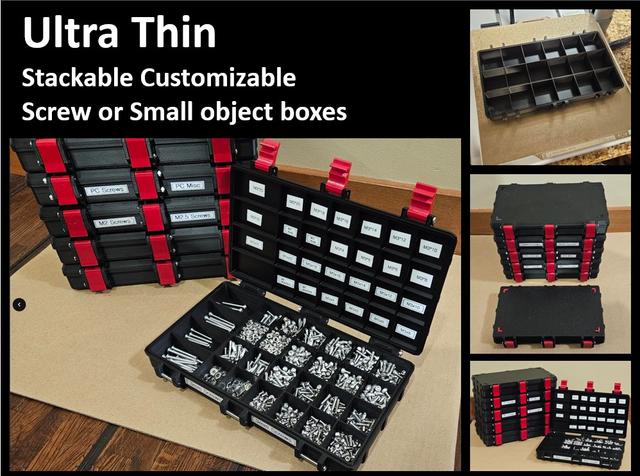 Ultra Thin Screw/Small Object Container/box 3D model thumbnail