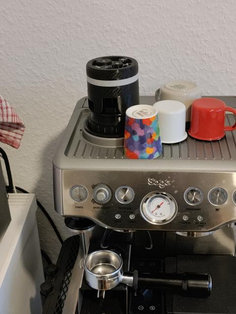 Breville Barista Express Single Dose Hopper Umikot Mount 3D model thumbnail
