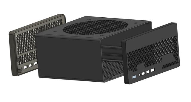 Minisforum MS-01 LowProfile Double slot case with 140 mm Fan 3D model thumbnail