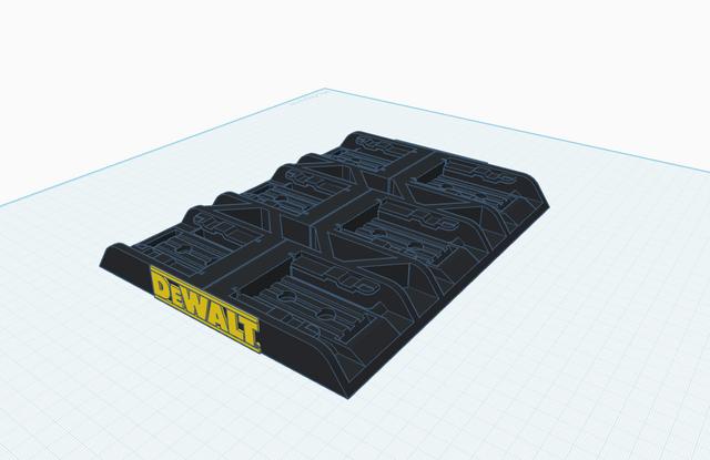 6x Dewalt battery holder 3D model thumbnail
