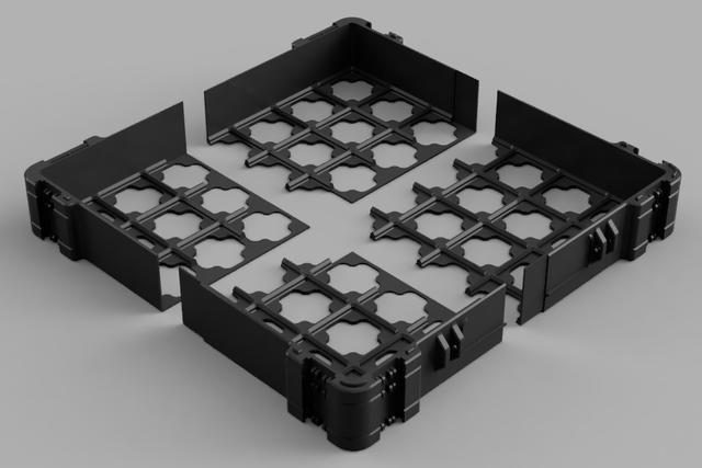 Gridfinity Storage Box Modularized - Large Size on Small Printers 3D model thumbnail
