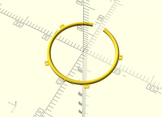 Irrigation ring 200mm side inlet. 3D model thumbnail