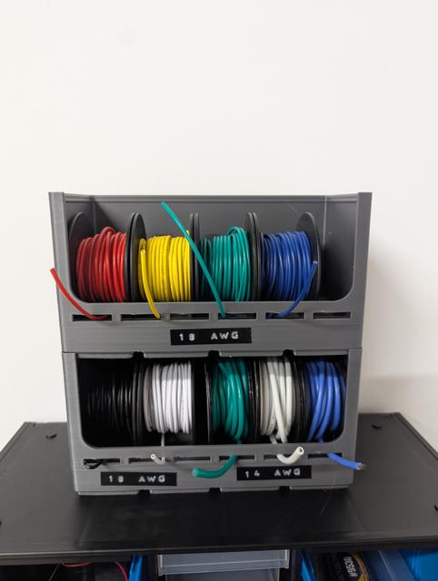 Stackable Gridfinity Wire Spool Holder 3D model thumbnail
