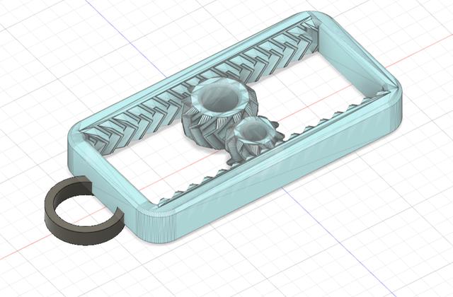 Rail Fidget Keychain 3D model thumbnail