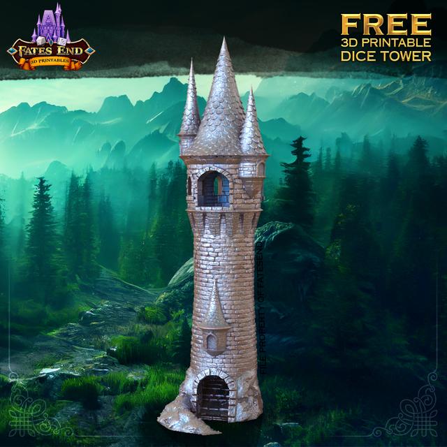 TALL CITADEL DICE TOWER - SUPPORT FREE! 3D model thumbnail