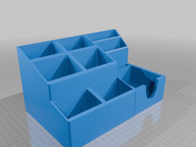 Multi-compartment Desk Organizer 3D model thumbnail
