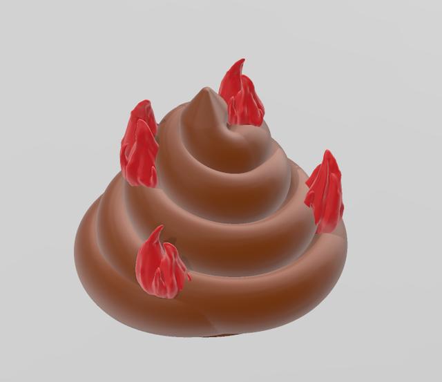 Shit's On Fire, Yo! - Burning Poop 3D model thumbnail