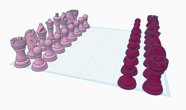 tiny chess pieces 3D model thumbnail