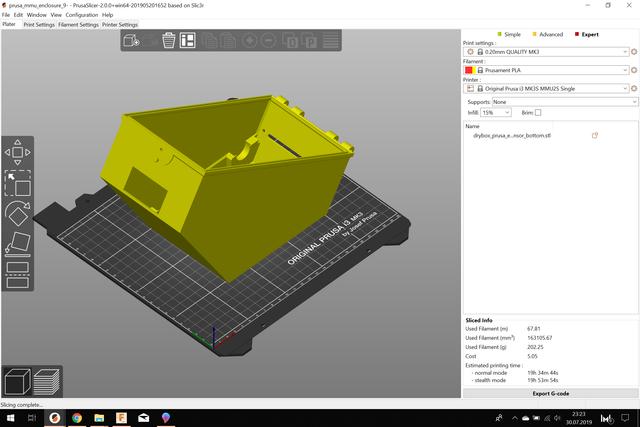 Drybox for Prusa Printer Enclosure V3 - with humidity sensor Optimized 3D model thumbnail