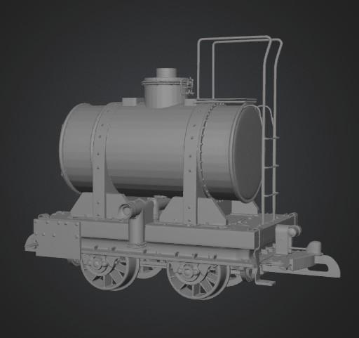 K53 Tank Wagon on a Flatcar 3D model thumbnail