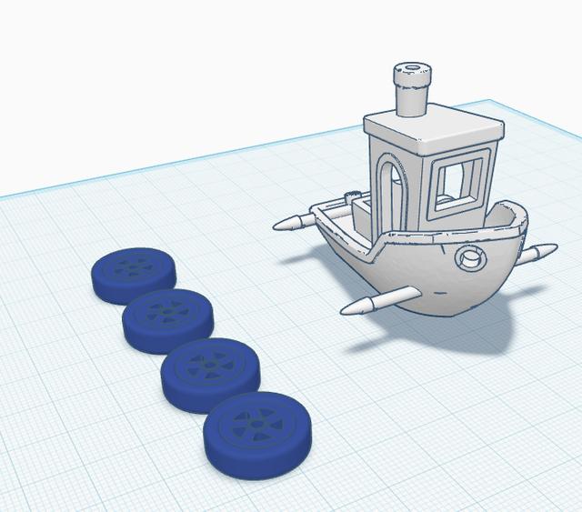Benchy with wheels 3D model thumbnail