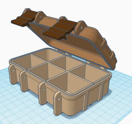 Parametric Rugged Box V2.0 With Dividers 3D model thumbnail