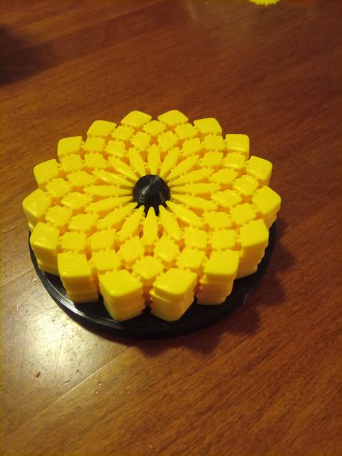 Sunflower Fabric Coaster Holder(x4) Upturned 3D model thumbnail