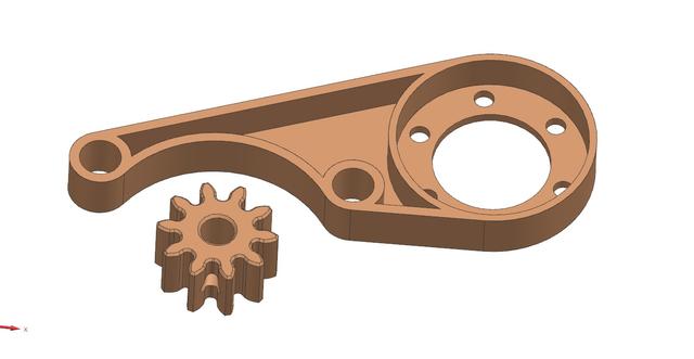 37mm 10T spur gear and mount for PastaMatic 3D model thumbnail