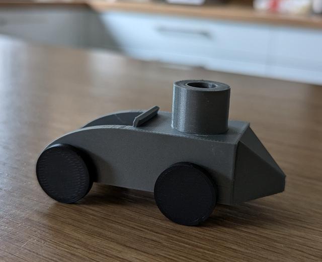 Balloon-Powered Car - a Remix 3D model thumbnail