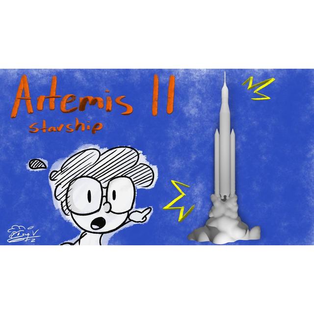 Artemis II Starship lift off figure 3D model thumbnail