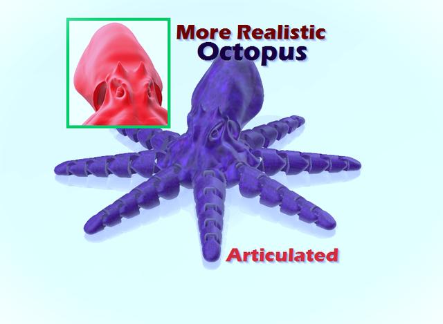 Realistic Octopus 3D model thumbnail