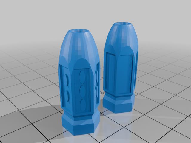 Bullet Dice - 6 Sided D6 - Standard or Blank Indented 3D model thumbnail