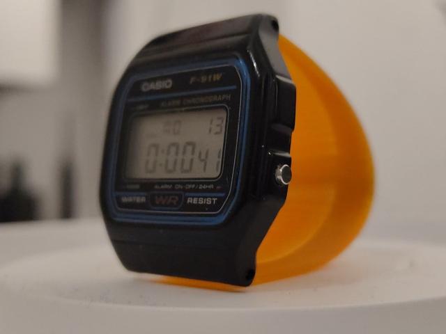 Casio F-91W desk stand 3D model thumbnail