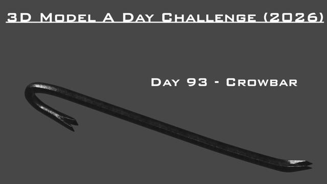 Model A Day Challenge - Day 93 - Crowbar 3D model thumbnail