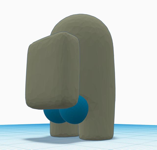 Among Us for keychain Thicc Edition 3D model thumbnail