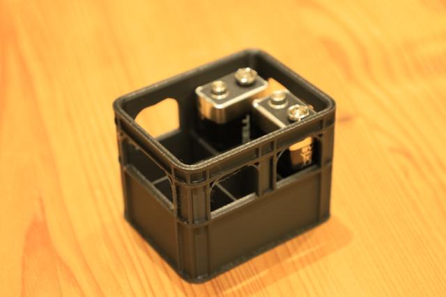 Stackable beer crate for 9V batteries for legs 3D model thumbnail