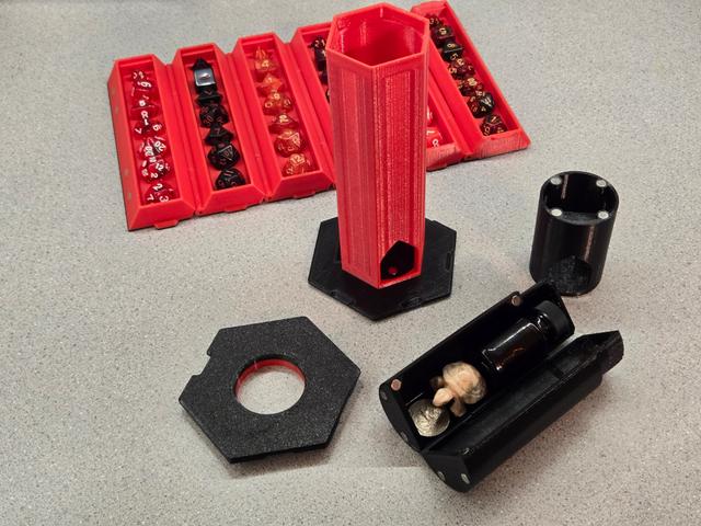 Rollup Dice Box Storage+Tower Core 3D model thumbnail
