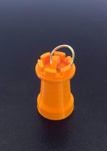 Simple Rook Keychain 3D model thumbnail