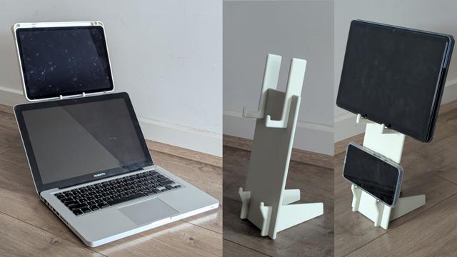 Ergonomic Desk Tablet Stand - 3D printed - Flat Pack - Portable 3D model thumbnail