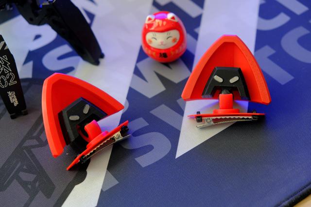 Cyberpunk Techwear Cat Ear Hair Clips 3D model thumbnail