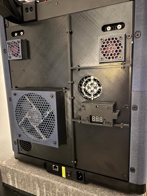 Modified Quietmode! Flashforge Adventurer 5M (AD5M) Back Panel w/ Buck Converter 3D model thumbnail