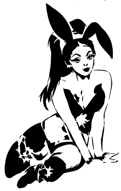 Bunny Girl stencil 7 3D model thumbnail