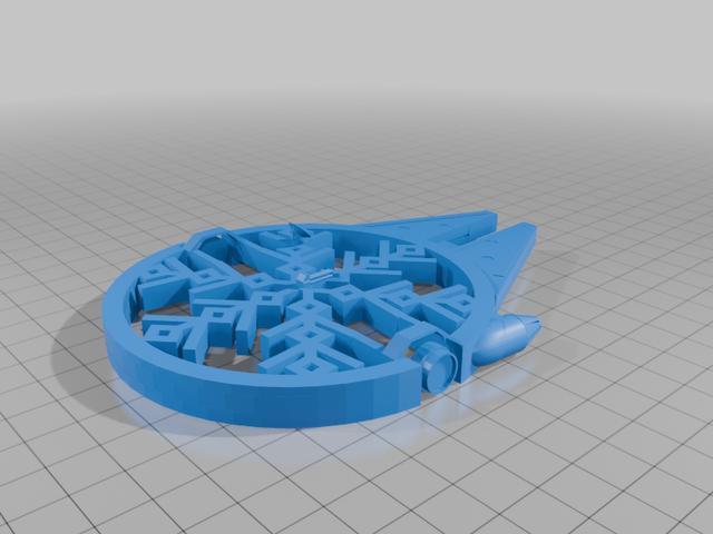 Christmas Millennium Falcon 3D model thumbnail