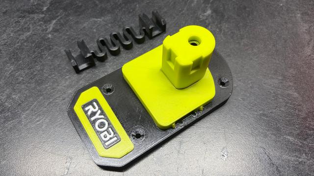 Ryobi Tool Holder remixed- Added brand logo 3D model thumbnail