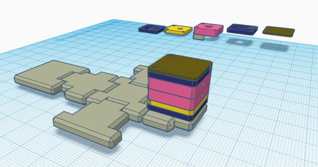 Little Cube Guy - with LED eyes 3D model thumbnail